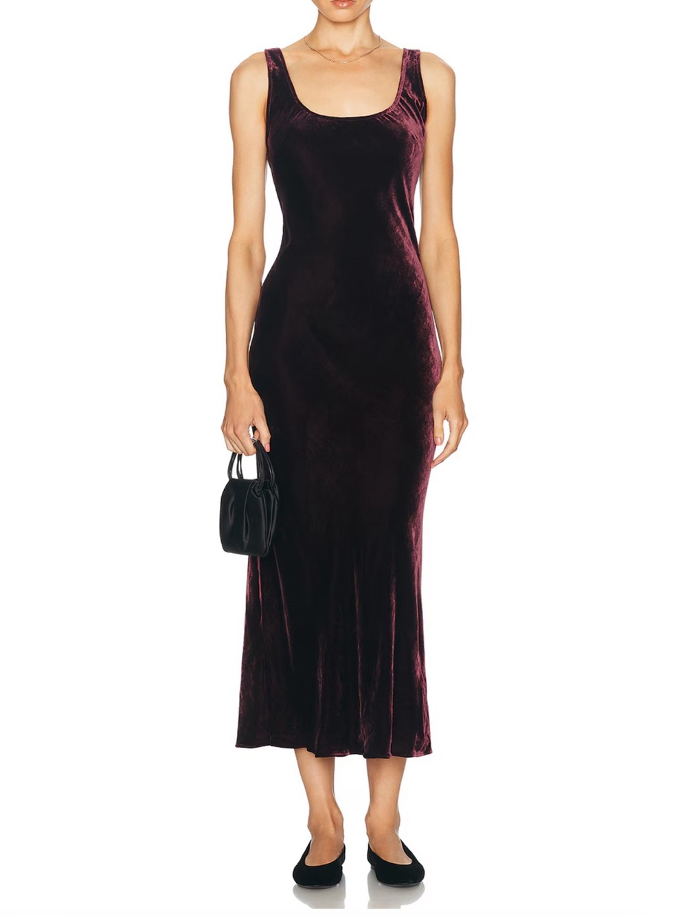 Ralph Lauren Velvet Column Gown in Harvard Wine